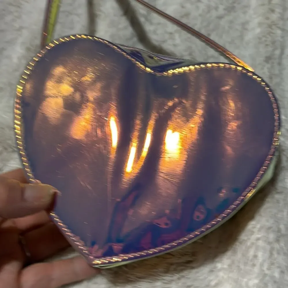 Children’s Place heart shaped sequined purse unicorn designed does the flip nwot